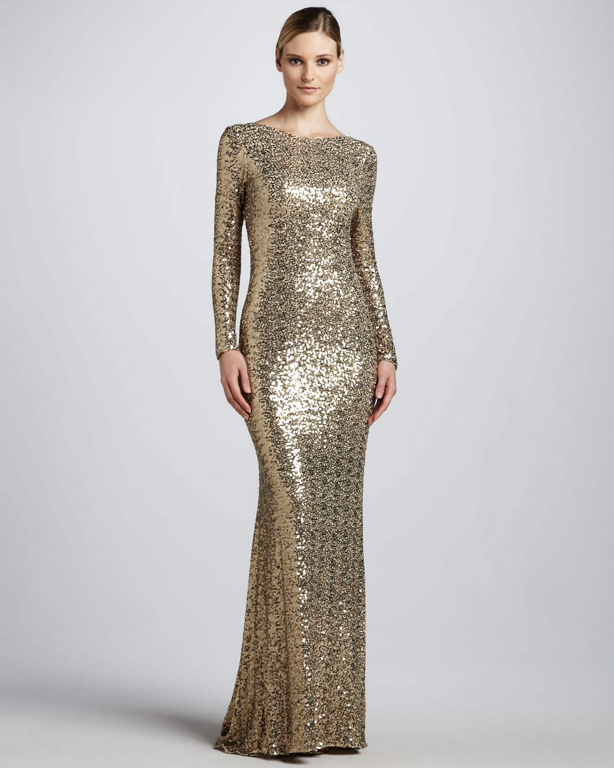 badgley mischka sequin gown