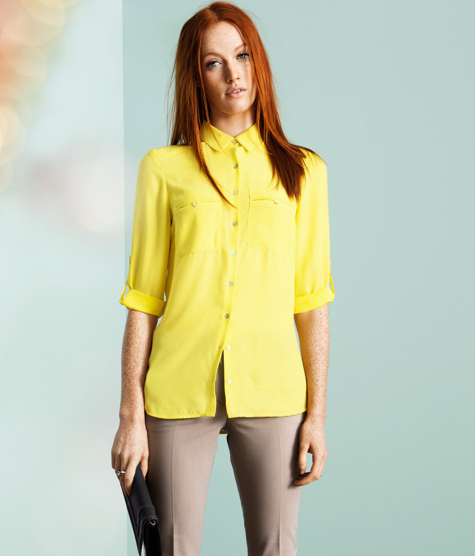 Lyst H M Blouse In Yellow