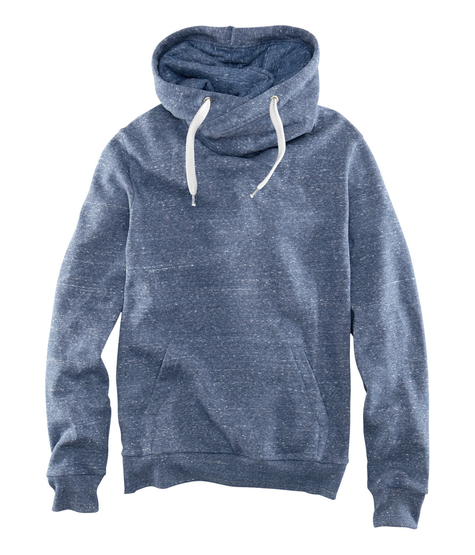 H&m Hooded Sweater in Blue for Men | Lyst