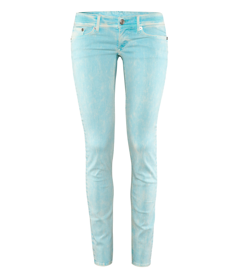 H&M Super Skinny Super Low Jeans in Blue | Lyst