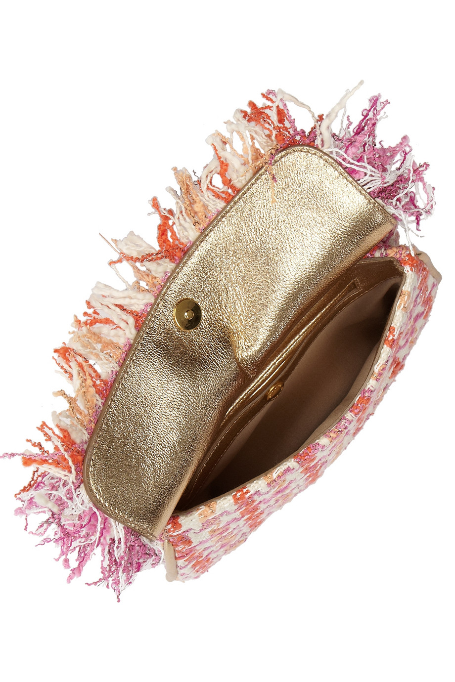 Miu Miu Frayed Tweed Shoulder Bag in Pink Lyst