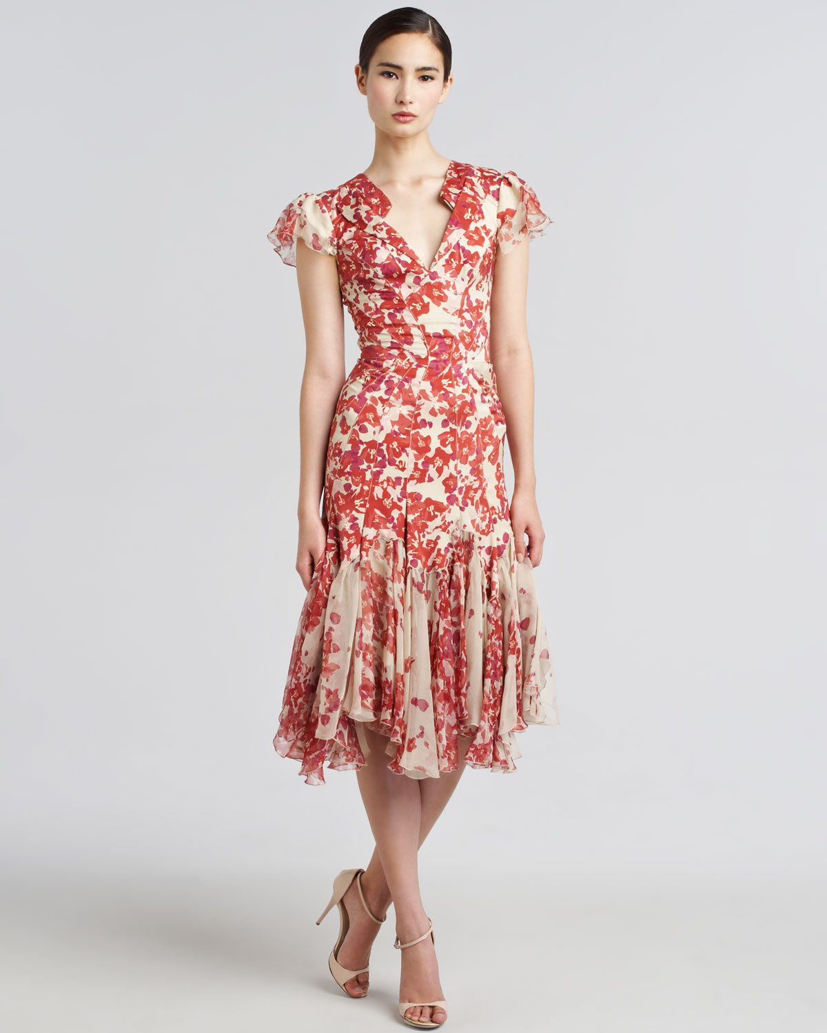 hibiscus print dress
