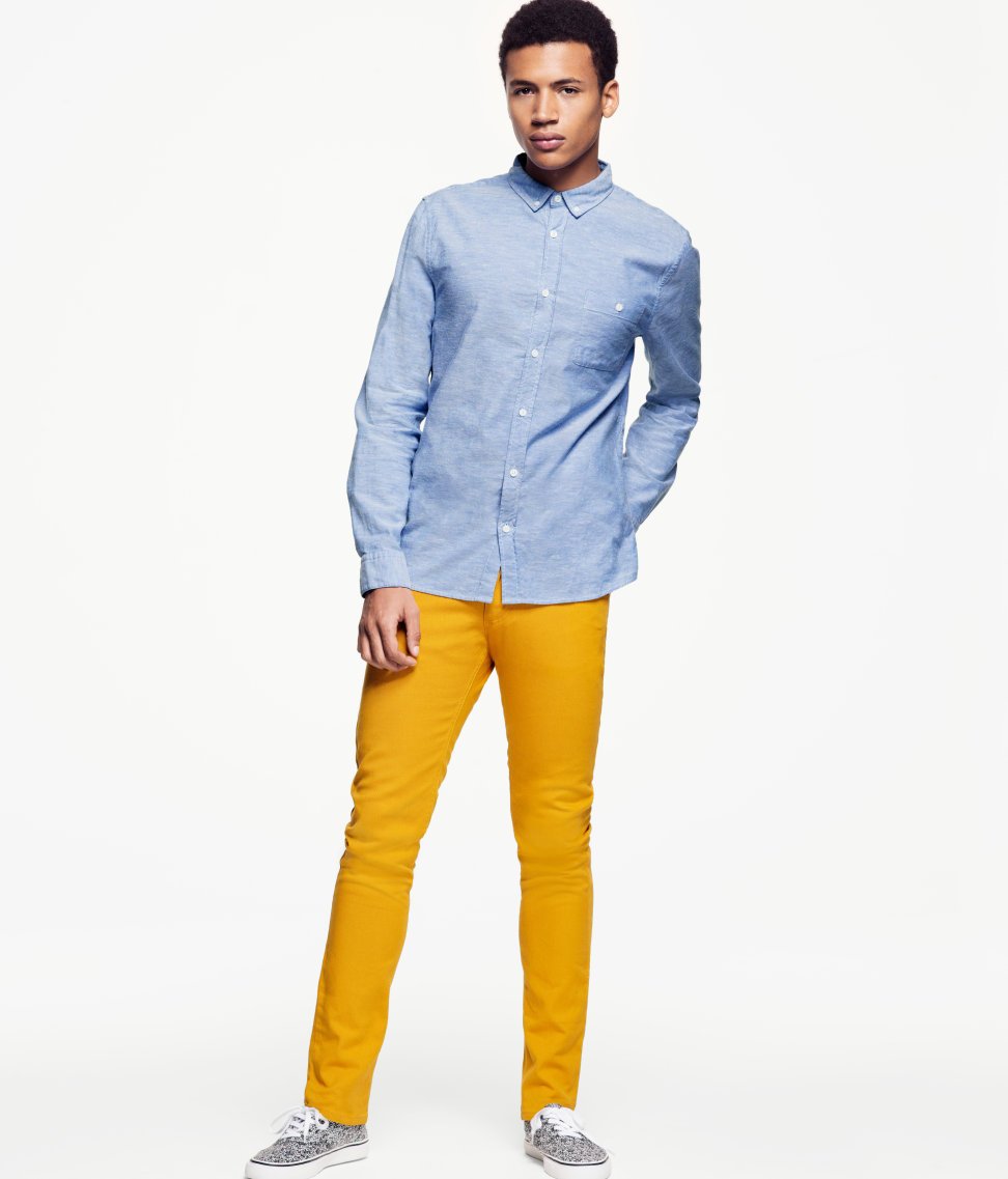 H&M Trousers in Yellow for Men | Lyst
