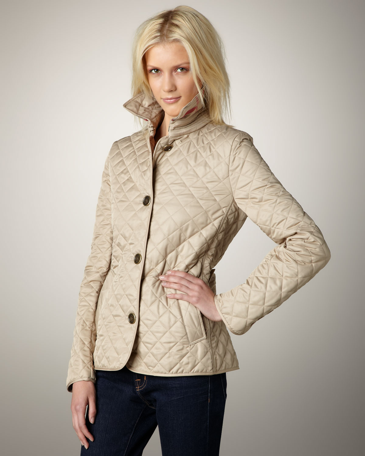 Burberry Brit Quilted Jacket in Natural 