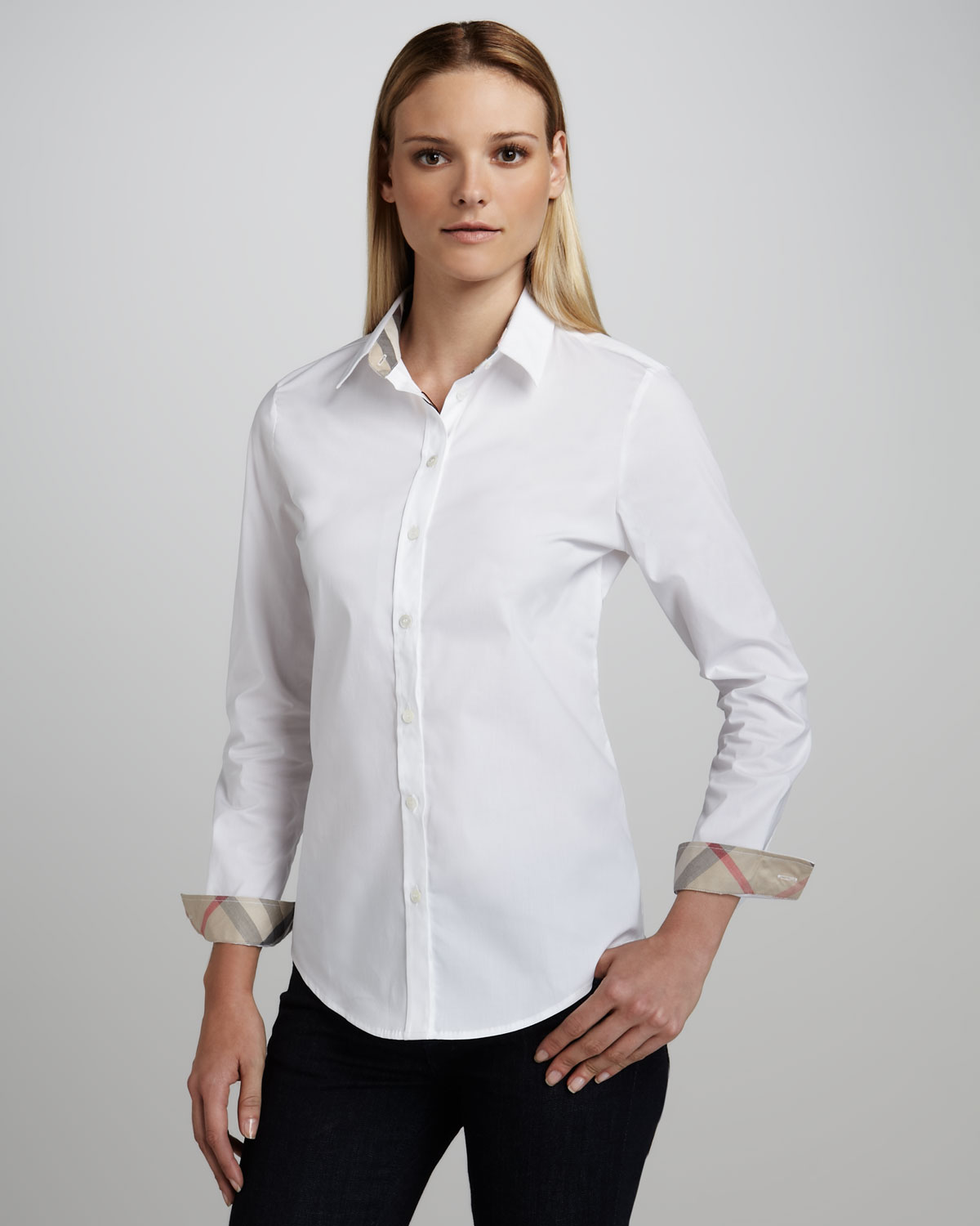burberry white blouse