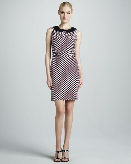 Kate Spade Neal Sleeveless Print Dress in Brown (bazblkcmdt) | Lyst