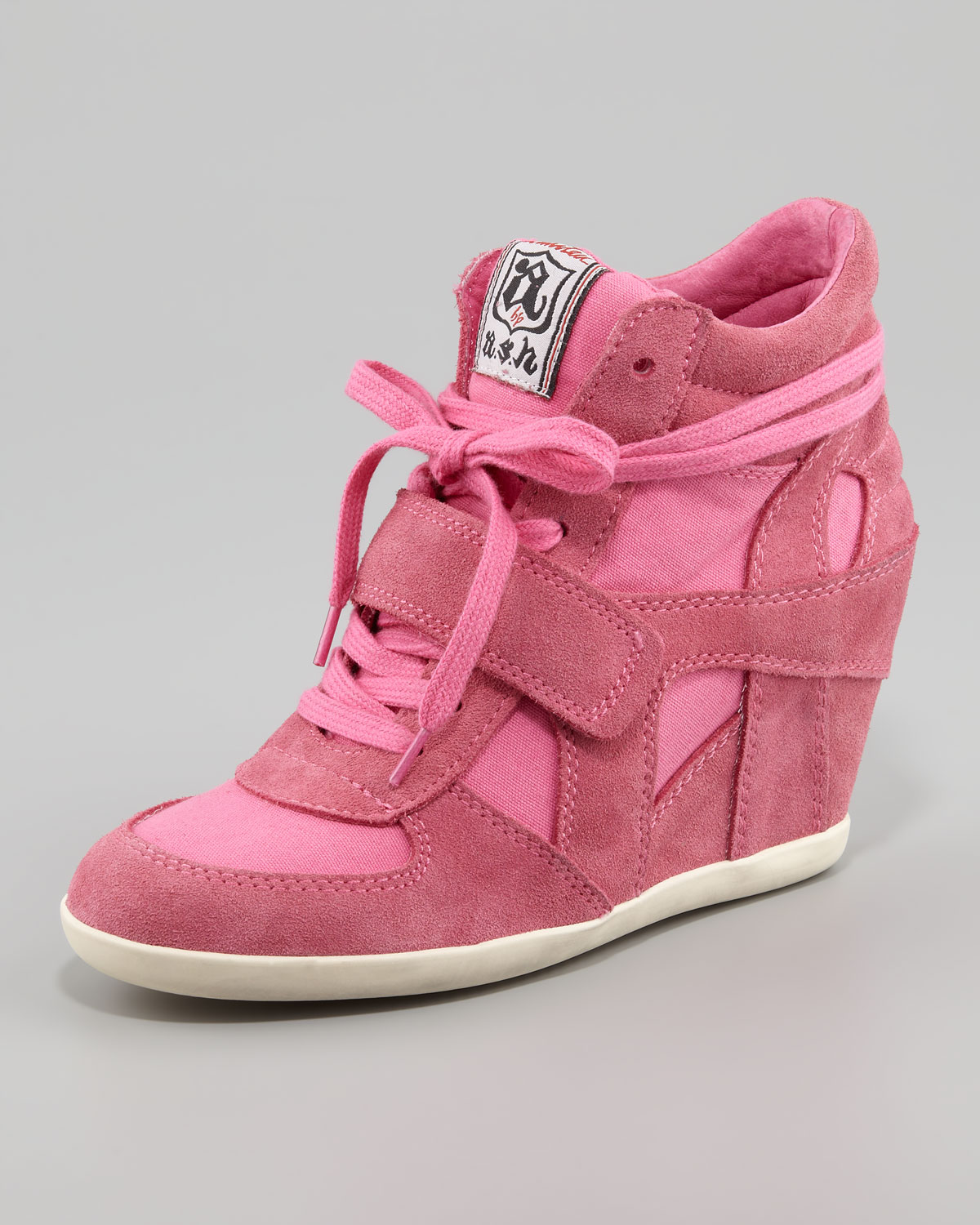 pink wedge sneakers