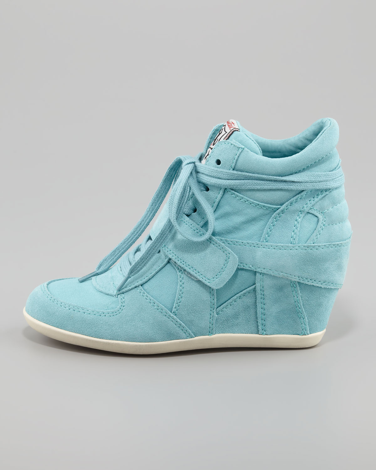 Ash Bowie Suede Canvas Wedge Sneaker in Blue | Lyst