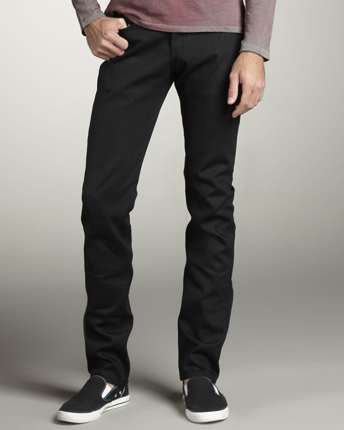 mens black selvedge jeans