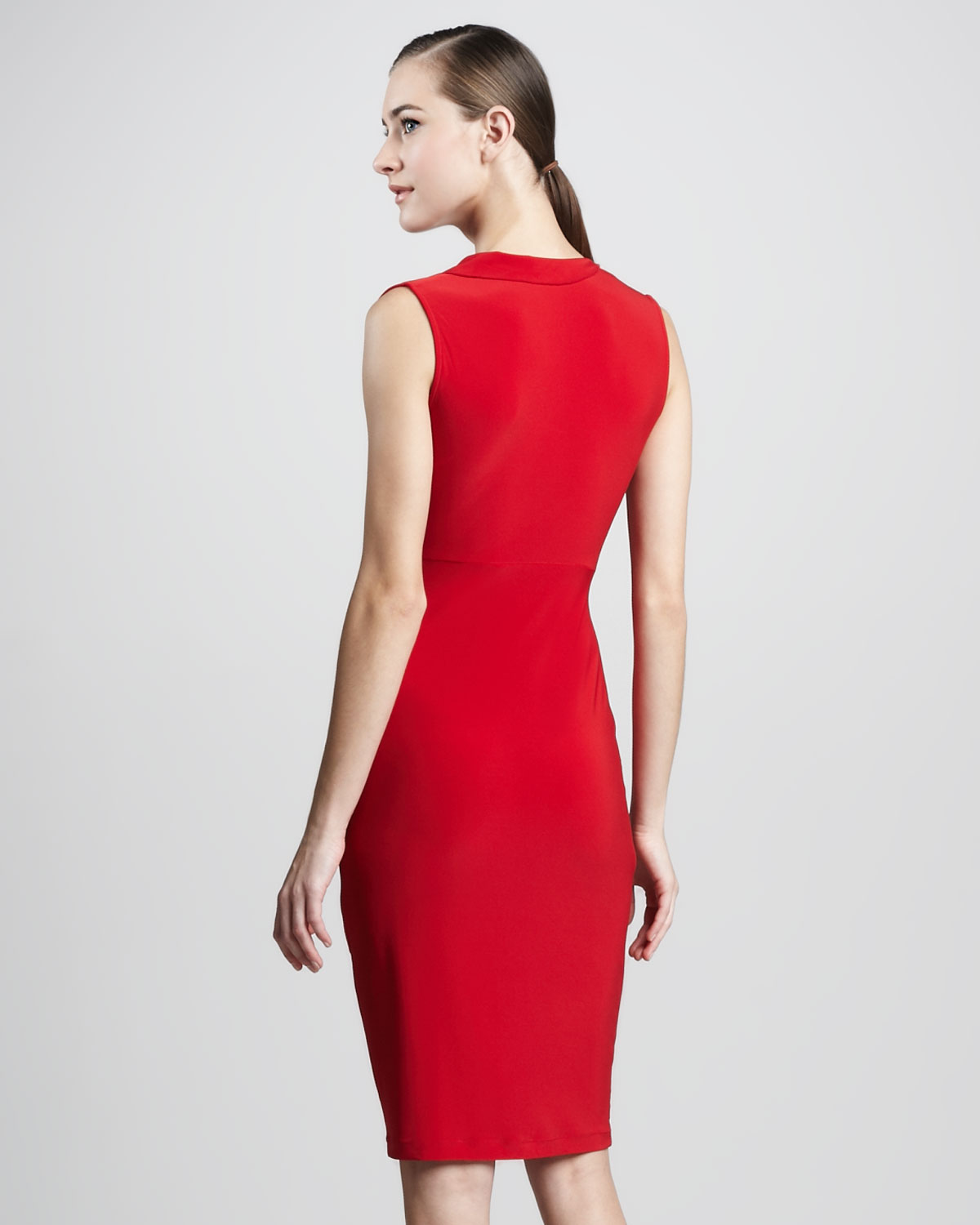 T tahari Adelpha Center ruffle Dress in Red | Lyst