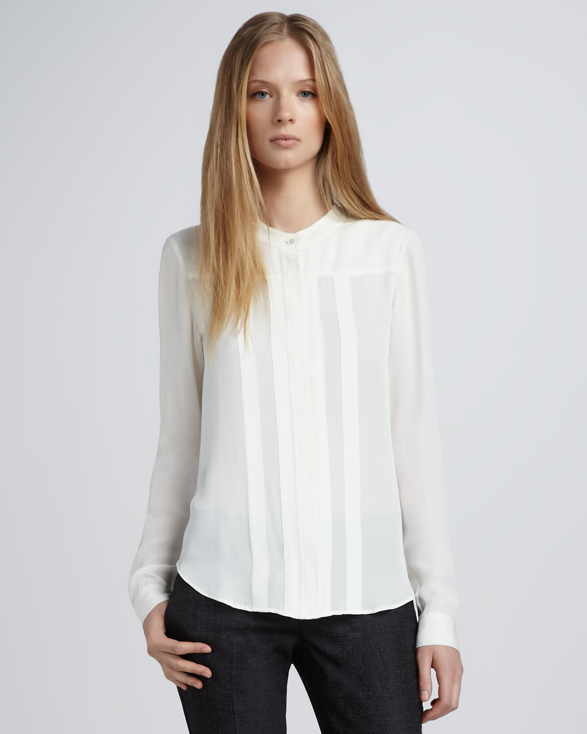 Theory Silk Blouse  in White  Lyst