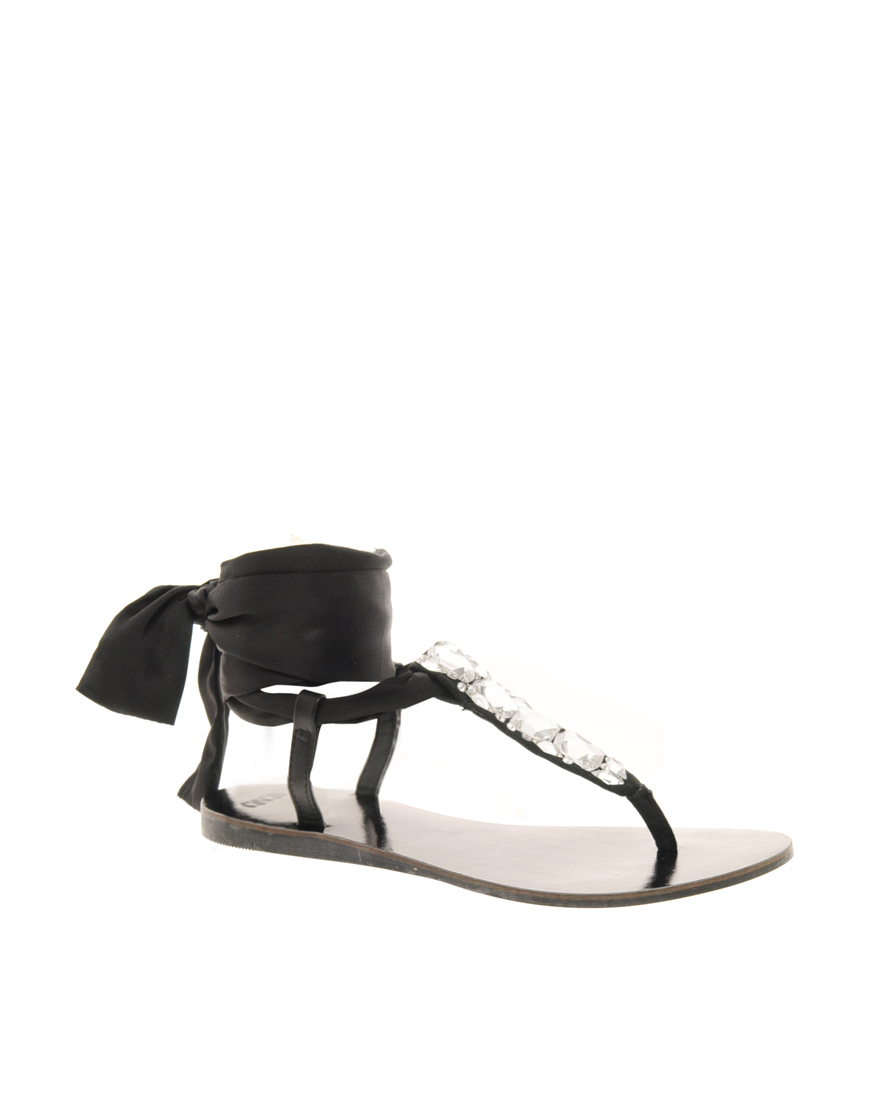 flat sandals with ribbon ties