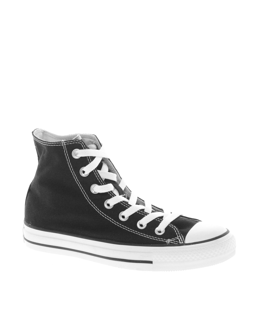 Converse All Star Double Tongue Black High Top Trainers | Lyst