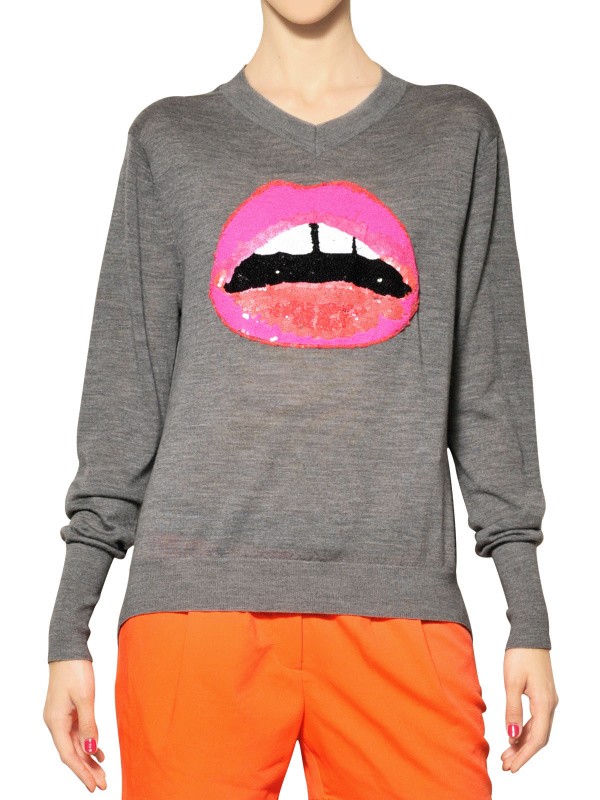 sequin lips sweater