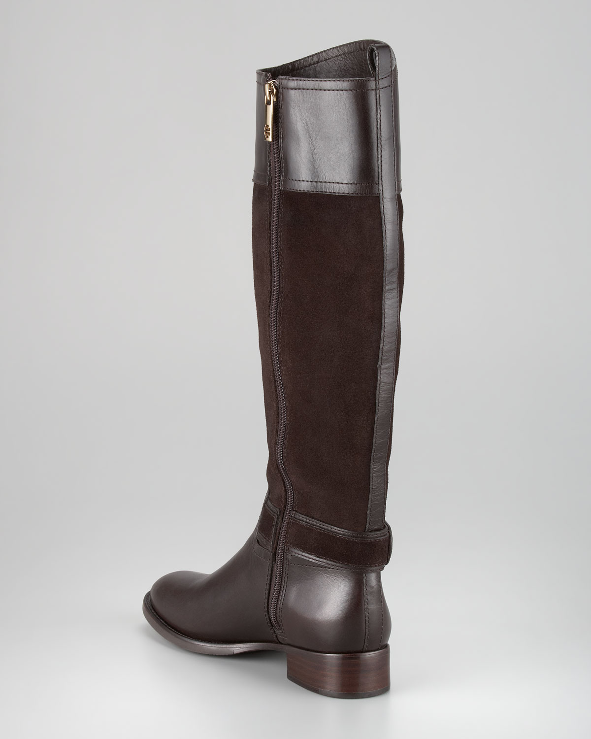 leather and suede riding boots