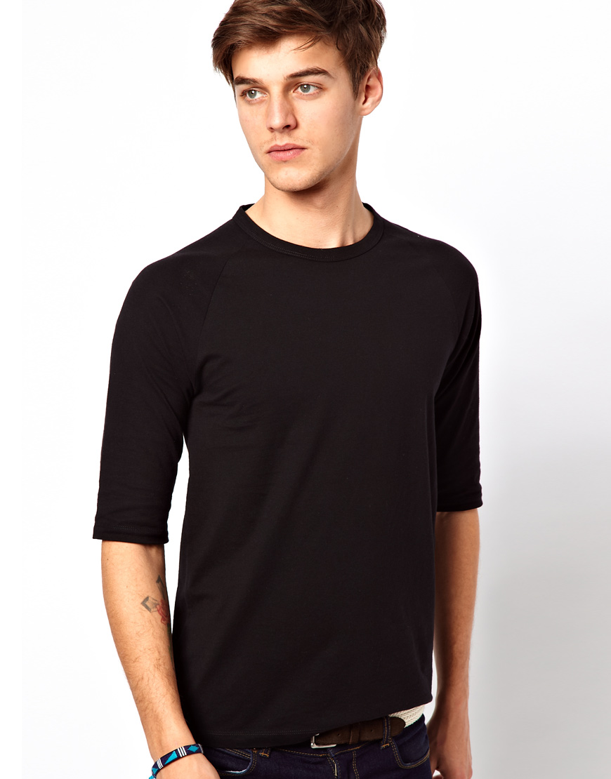 Download Asos 3/4 Sleeve T-Shirt With Raglan Sleeves in Black for ...