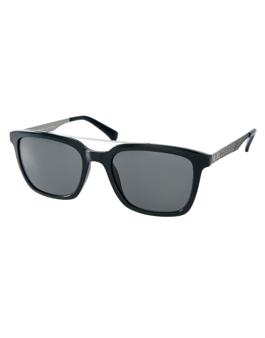 Calvin Klein Jeans Wayfarer Sunglasses in Black for Men - Lyst