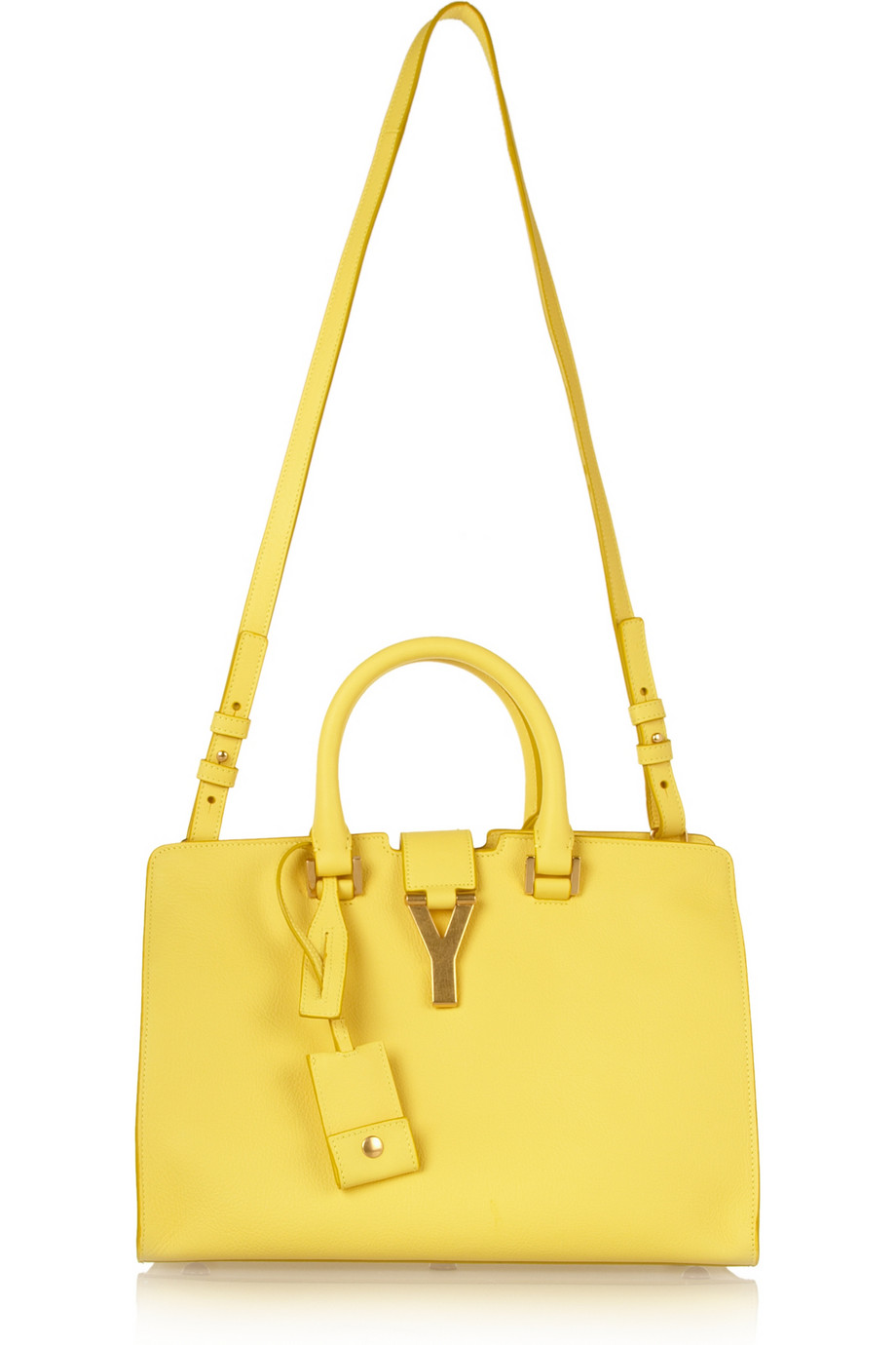 Saint Laurent The Cabas Small Leather Shoulder Bag in Yellow - Lyst