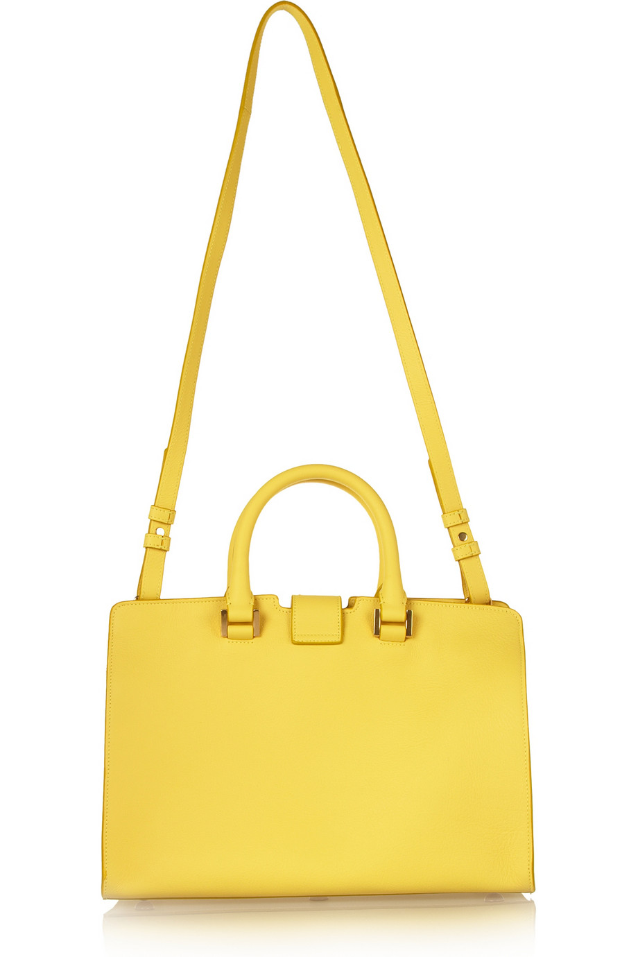 Saint Laurent The Cabas Small Leather Shoulder Bag in Yellow Lyst