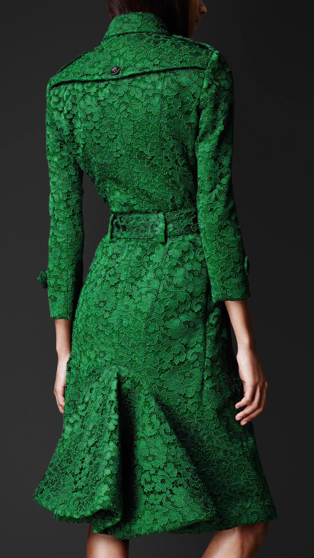 Definere Envision konkurrerende Burberry Prorsum Kickback Lace Trench Coat in Green - Lyst