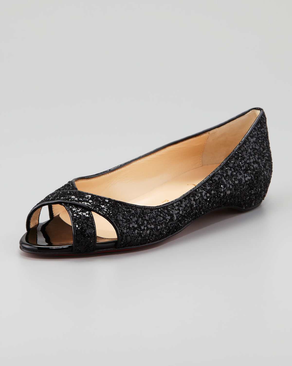 louboutin glitter flats