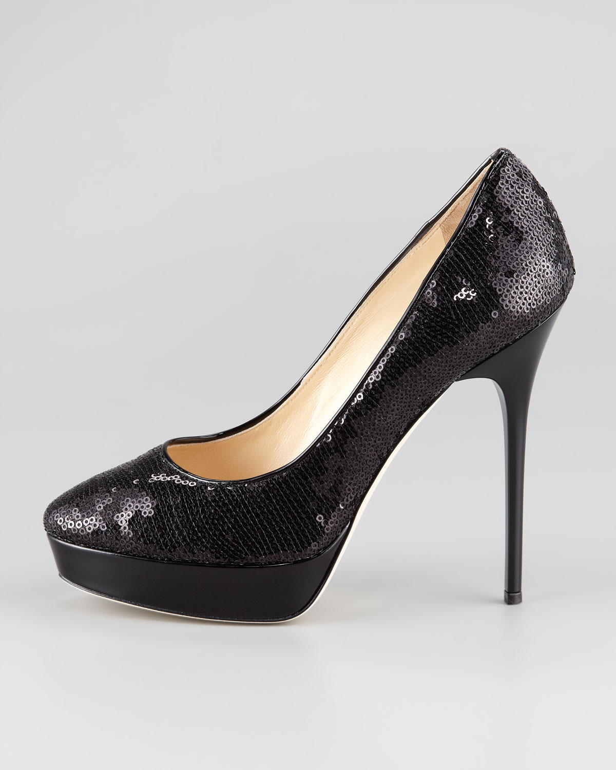 sequin pumps black
