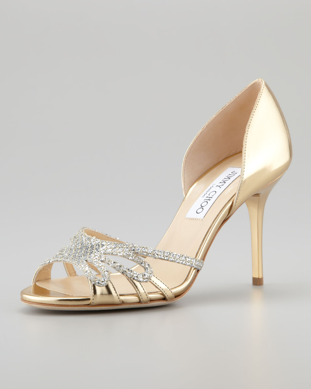 Jimmy Choo Mocha Glitter Sandal in Gold (champagne gold) | Lyst