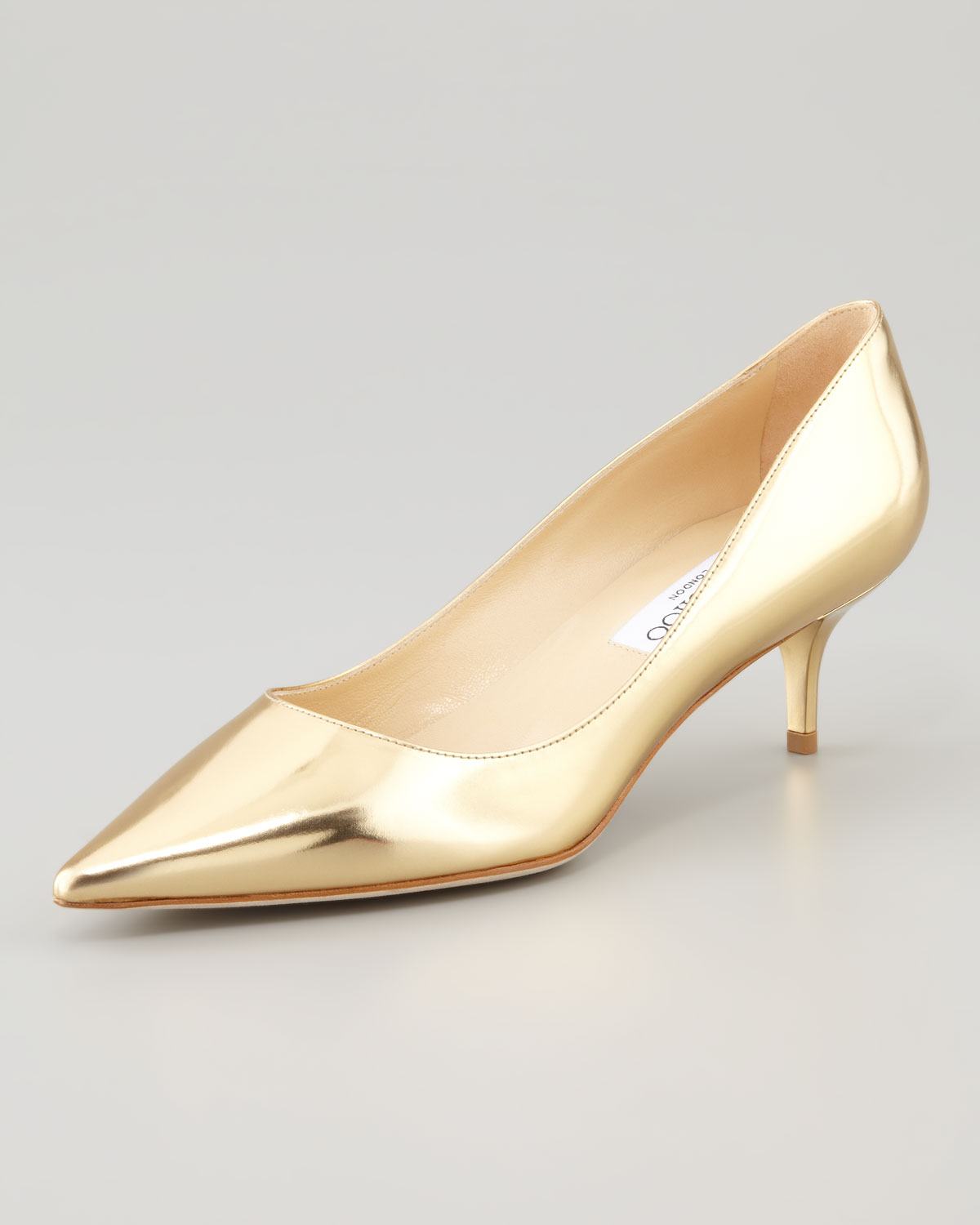 small heels gold