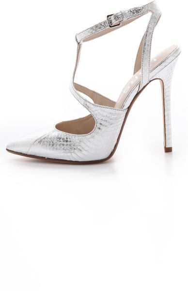 Kors By Michael Kors Pointed Toe Pumps in Silver | Lyst