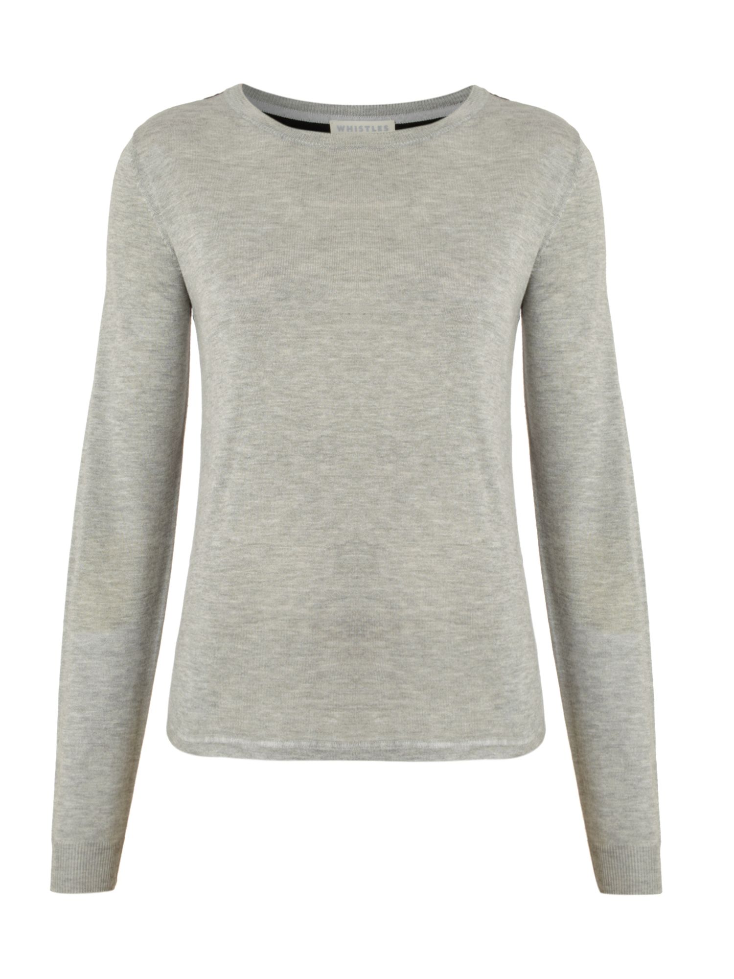 Whistles Fabric Panel Sweater in Gray (grey) | Lyst