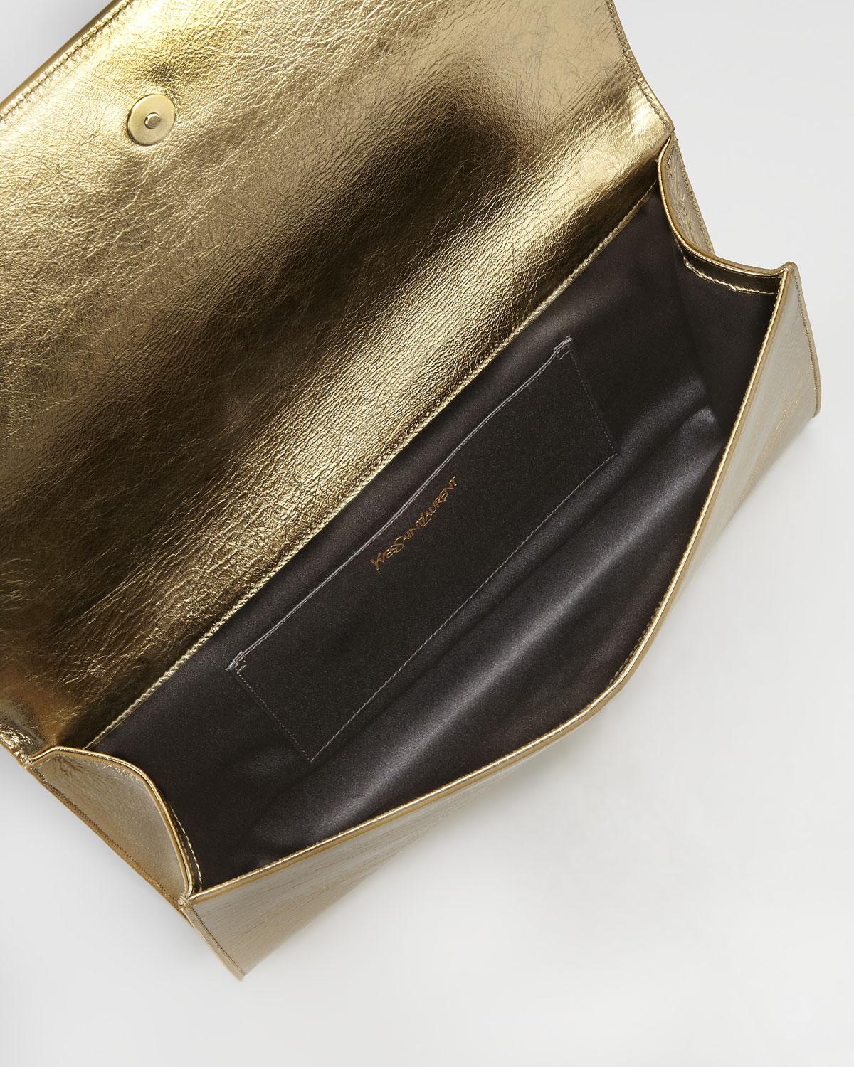 yves saint laurent cabas chyc tote medium - Saint laurent Metallic Belle Du Jour Clutch Bag in Gold | Lyst