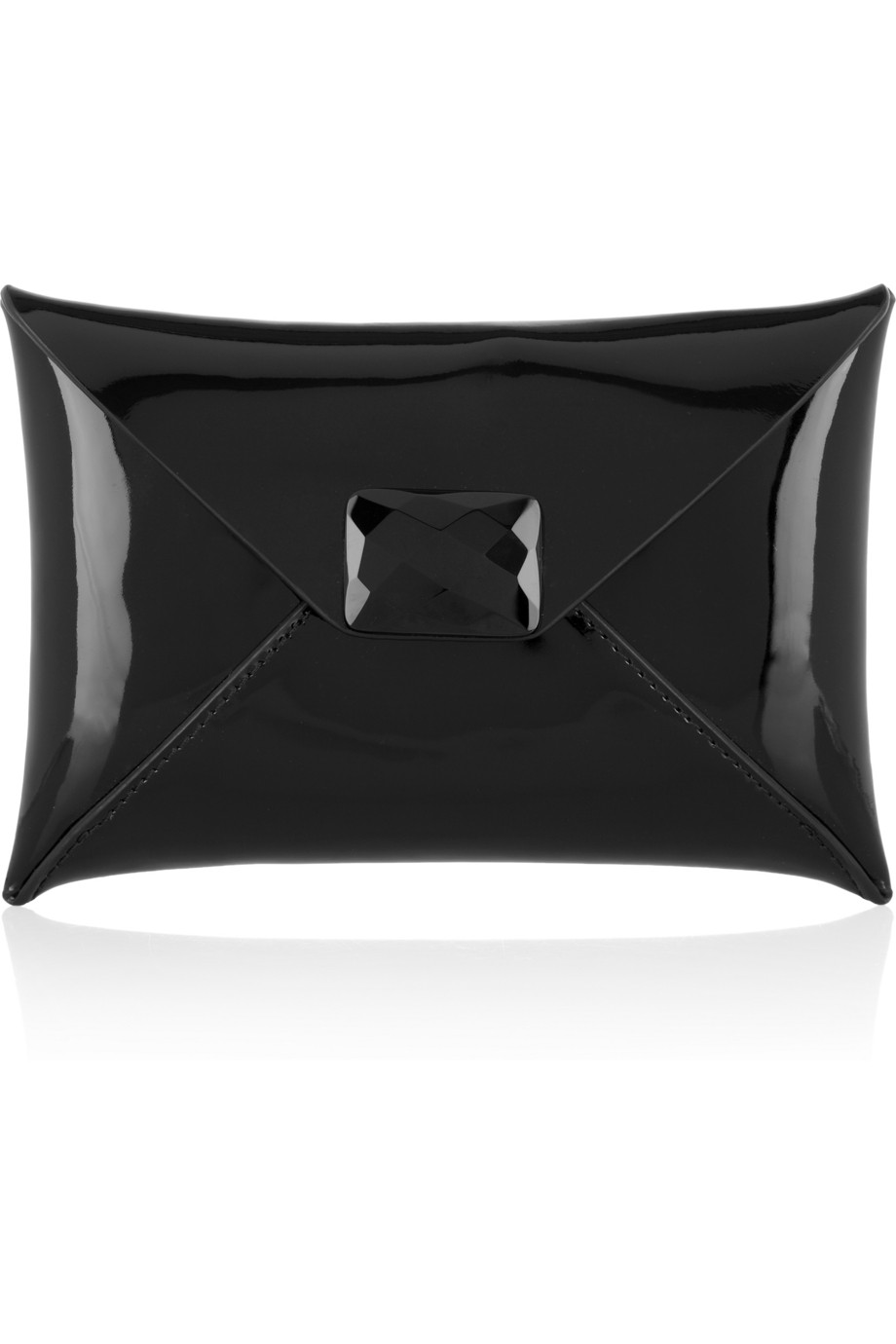 Envelope patent-leather clutch bag