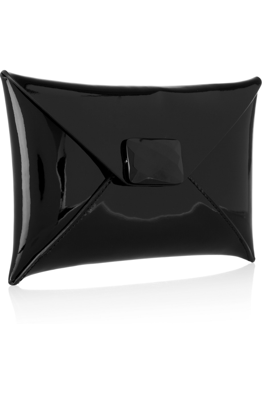 Anya Hindmarch Patent-leather Envelope Clutch in Black - Lyst
