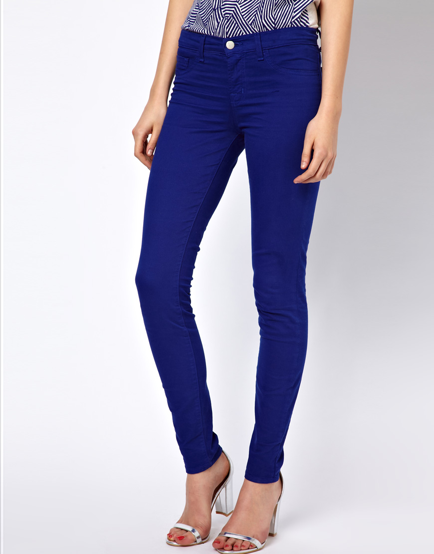J Brand 811 Mid Rise Skinny Jeans in Cobalt (Blue) - Lyst
