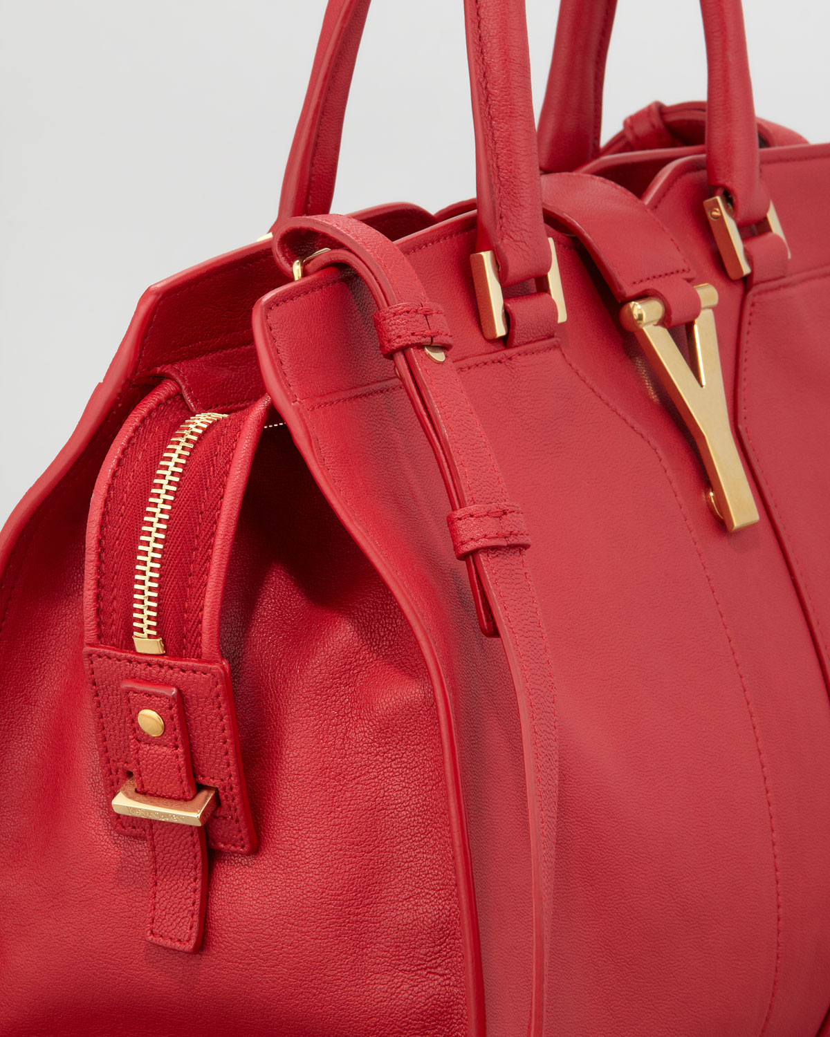 Saint laurent Chyc Mini Tote Bag in Red (rouge) | Lyst  