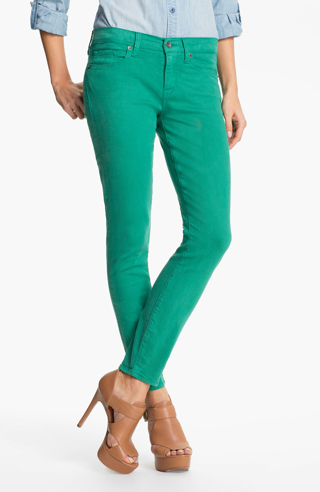 Lucky Brand Sofia Colored Denim Skinny Jeans in Blue (alhambra) | Lyst