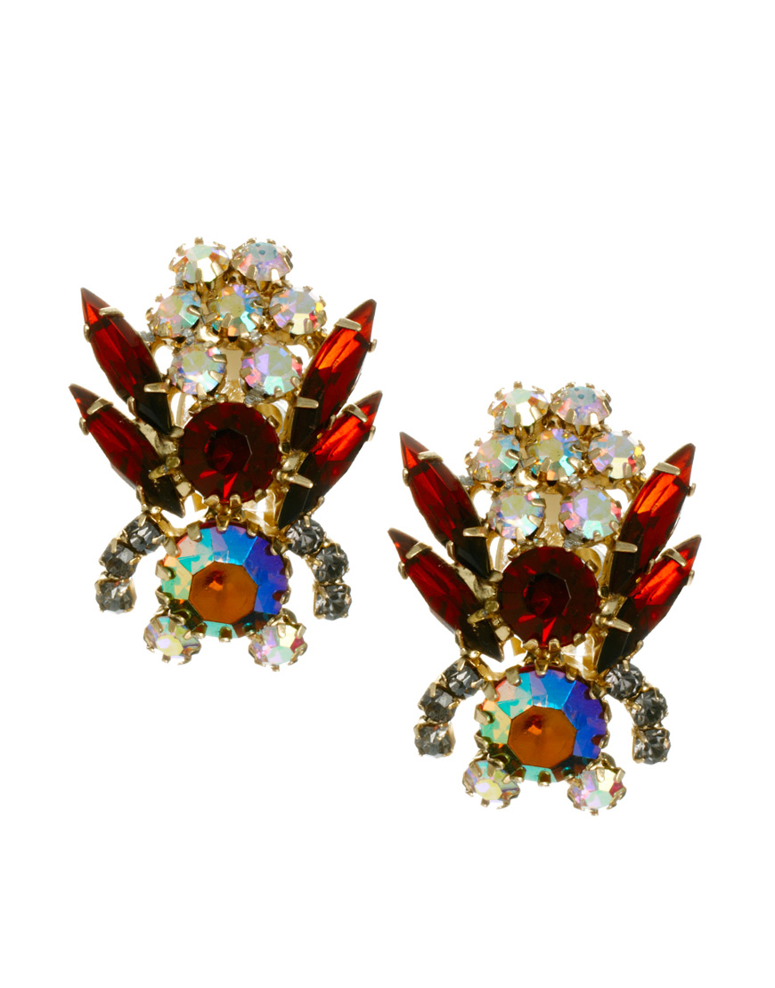 Asos Bug Earrings in Brown Lyst