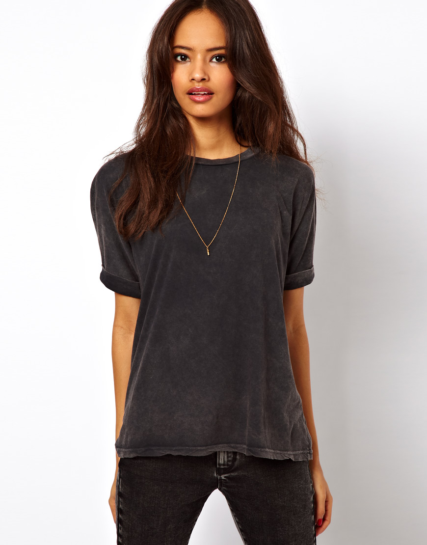 ASOS Collection Asos Square T-shirt in Acid Wash in Black | Lyst