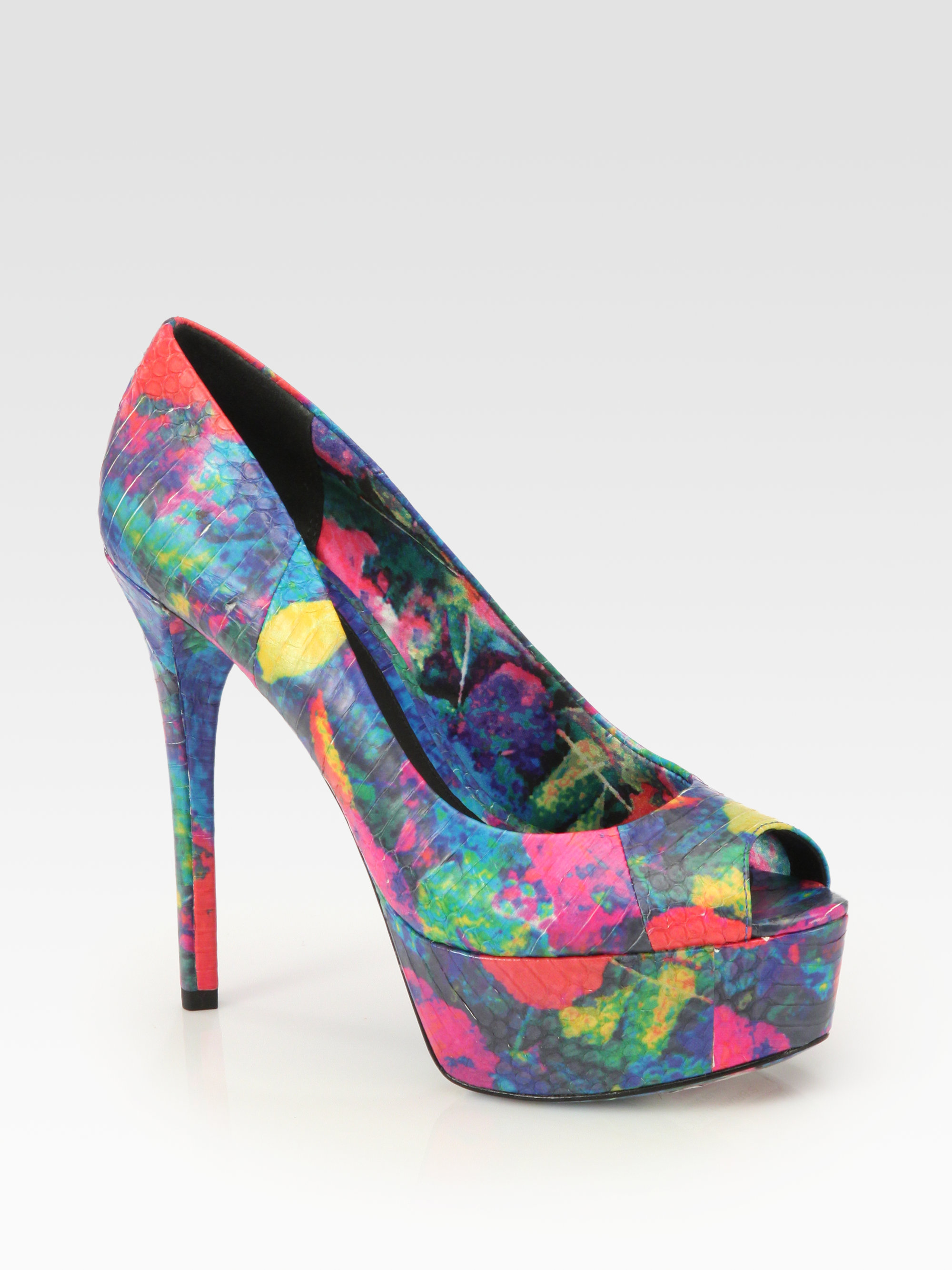 multi colored shoes heels