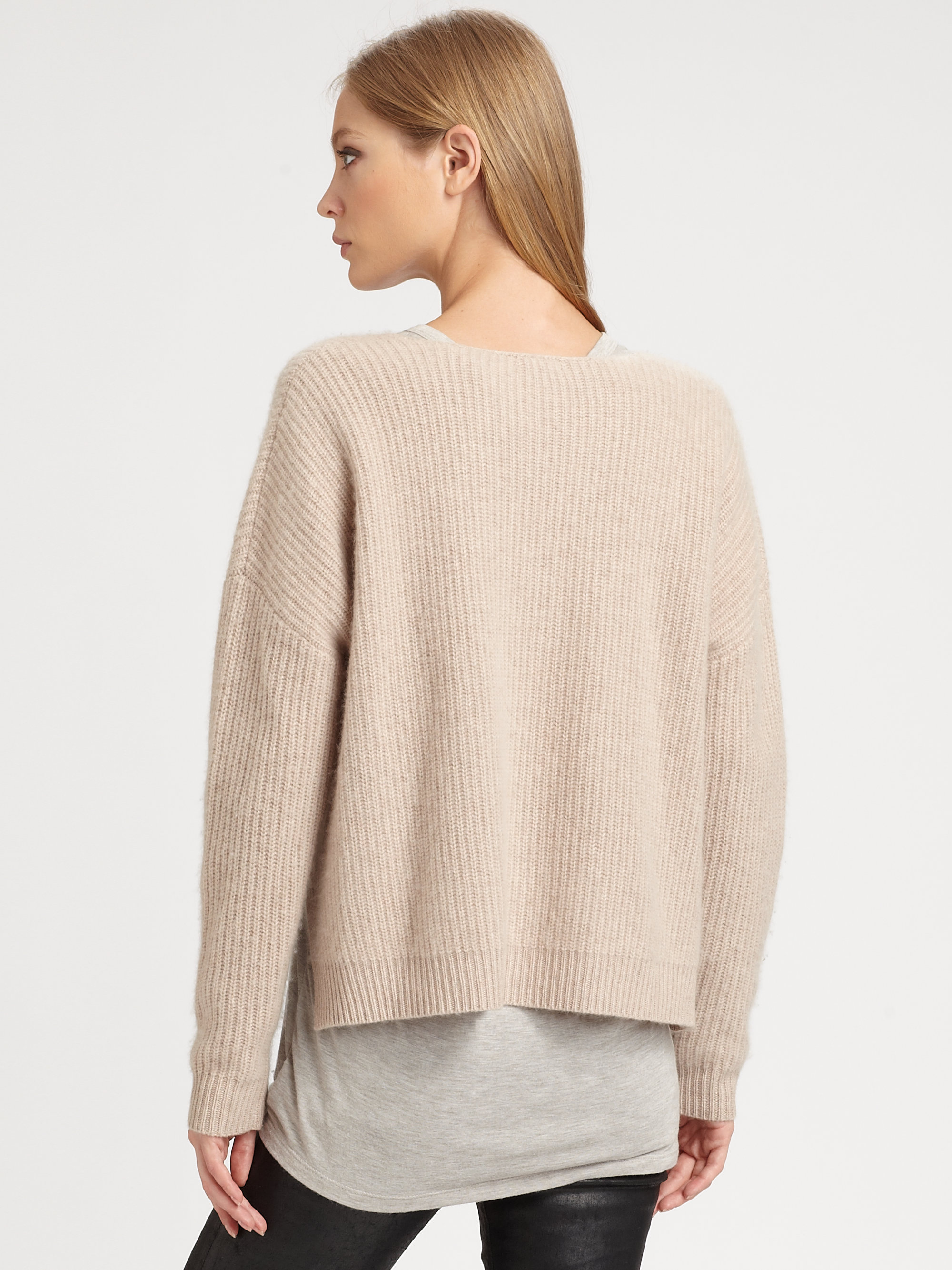 ribbed cashmere cardigan