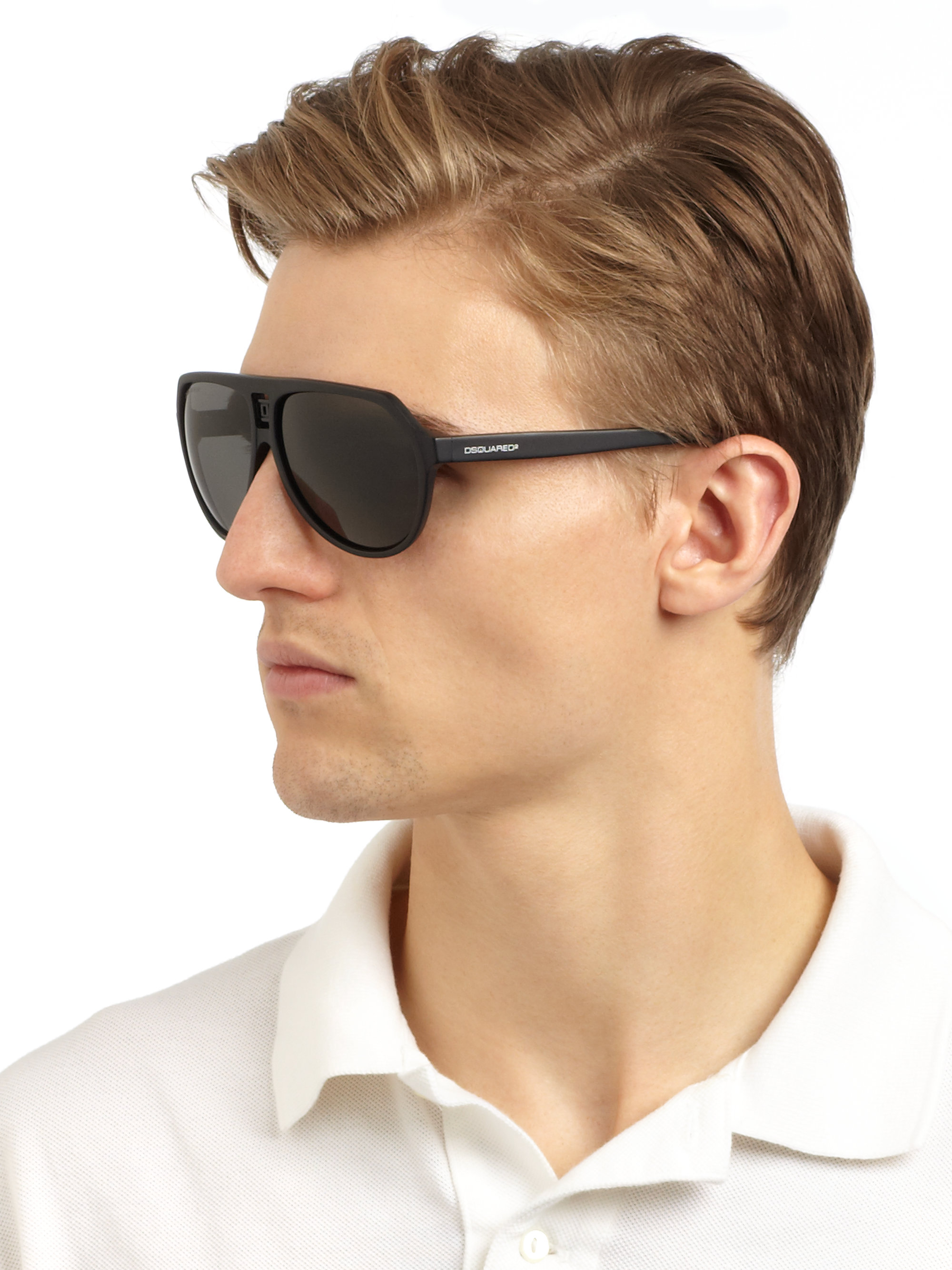 DSquared² Aviator Plastic Sunglasses in Black for Men | Lyst