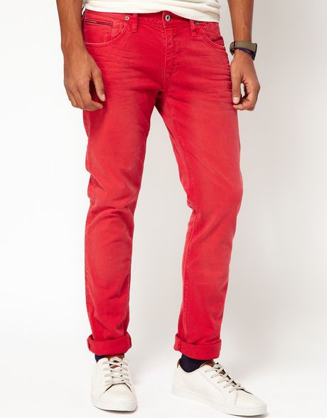 Tommy Hilfiger Tapered Jeans in Red for Men (scarletred) | Lyst