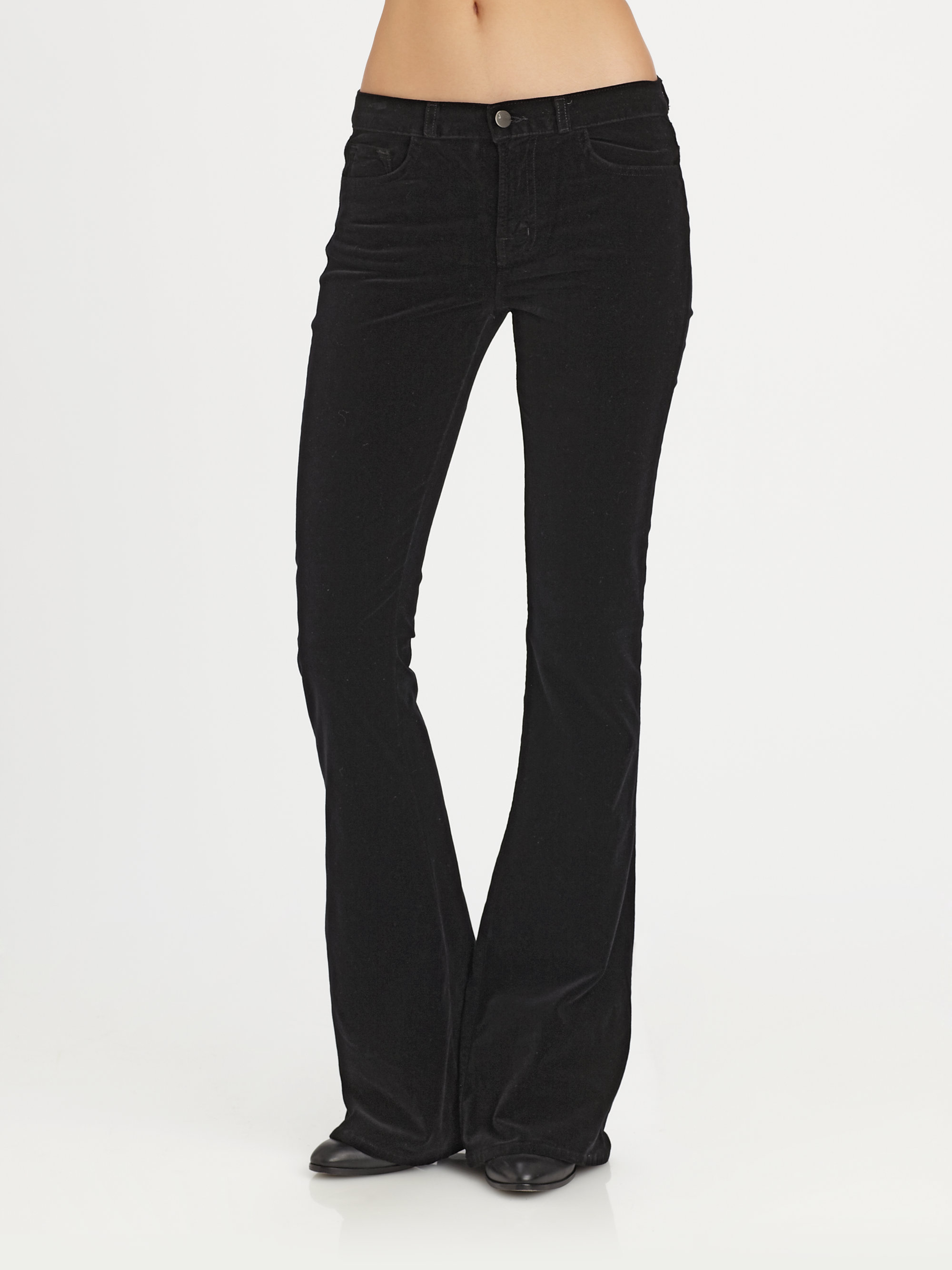 Lyst J Brand Martini Velvet Flare Pants in Black