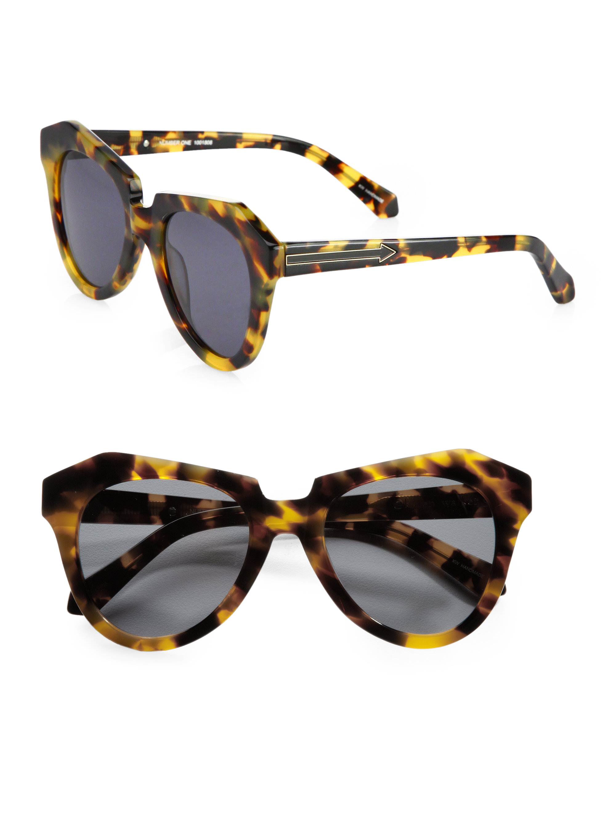 Lyst Karen Walker Number One Tortoise Acetate Cat Eye Sunglasses in