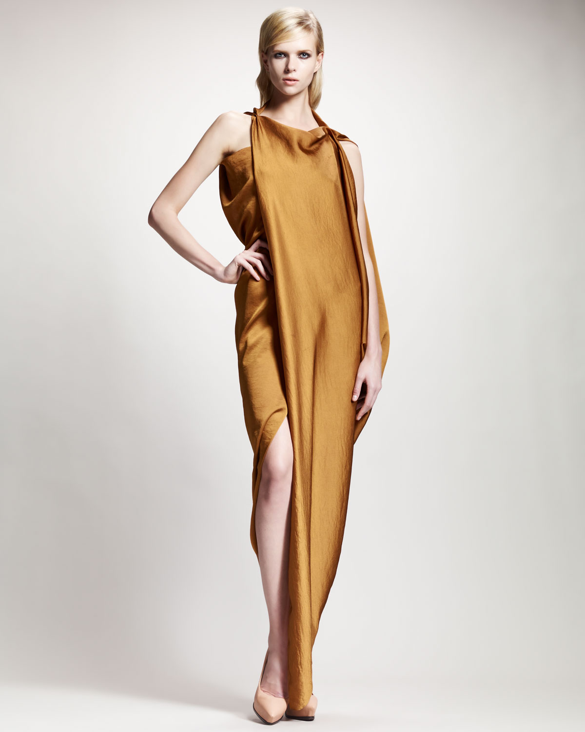 satin dress greece