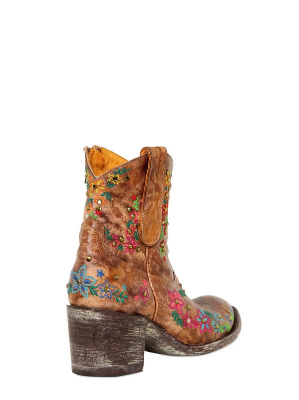 Mexicana Embroidered Boots in Brown Lyst