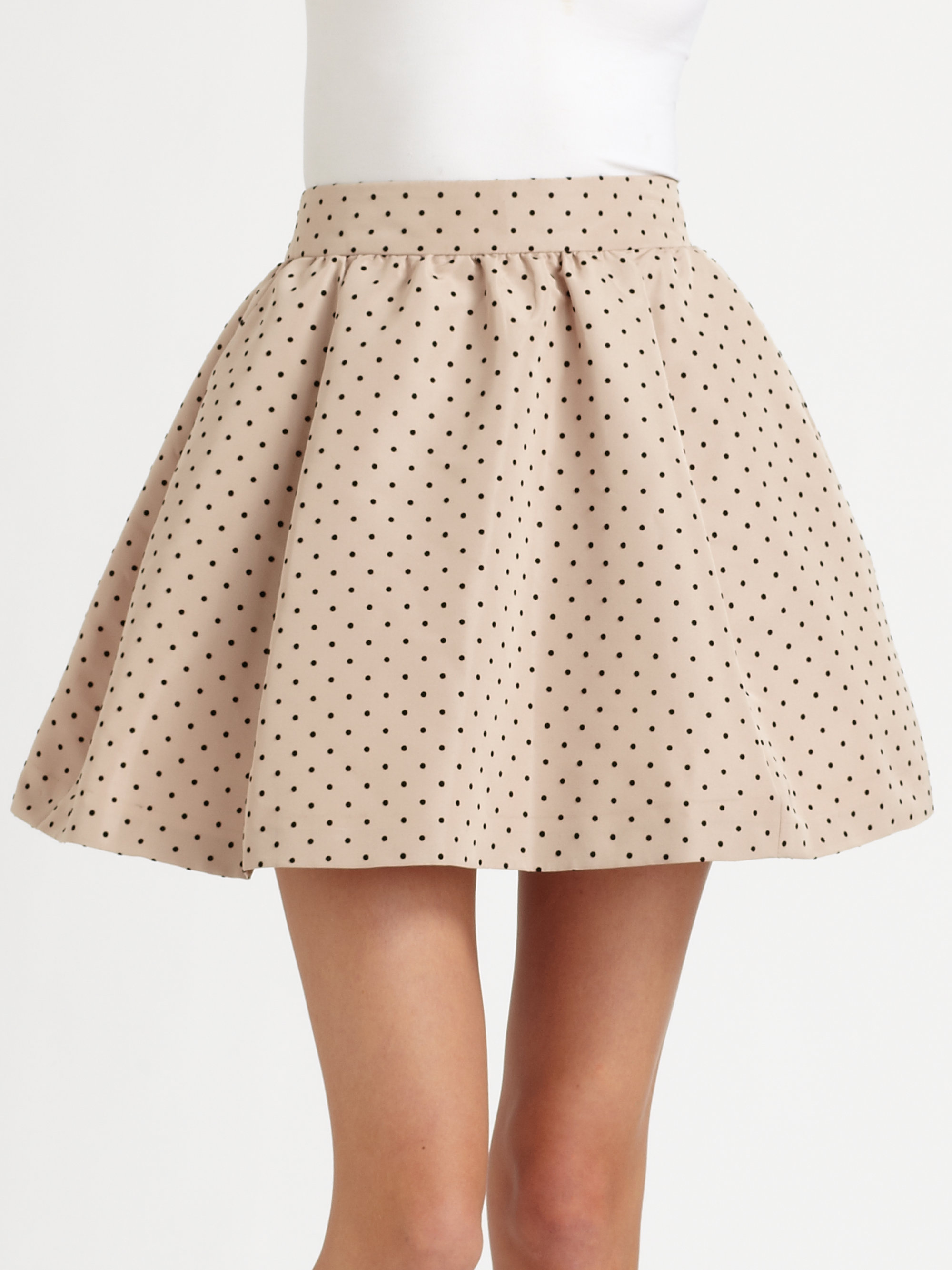 RED Valentino Polka Dots Faille Skirt in Sand (Pink) | Lyst