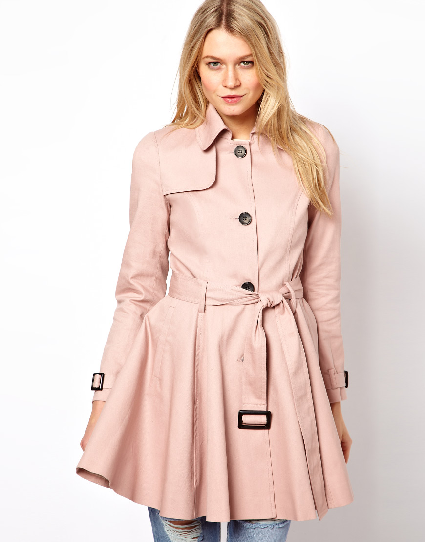 Asos collection Fit And Flare Mac in Pink | Lyst