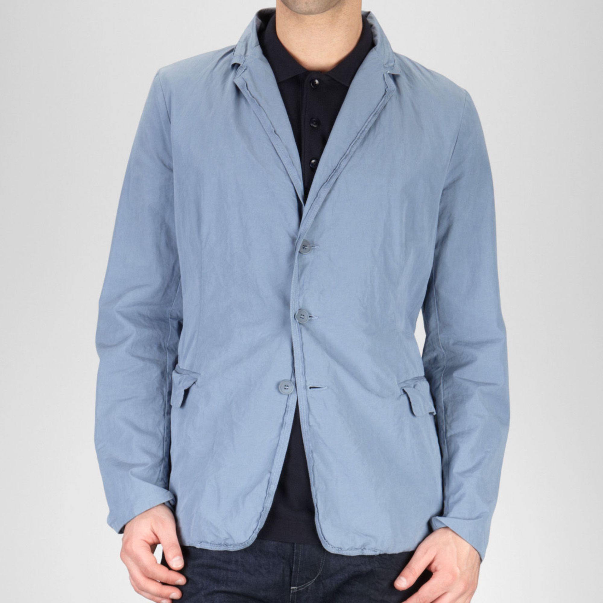 Bottega Veneta Shadow Washed Light Cotton Jacket in Blue for Men (slate ...