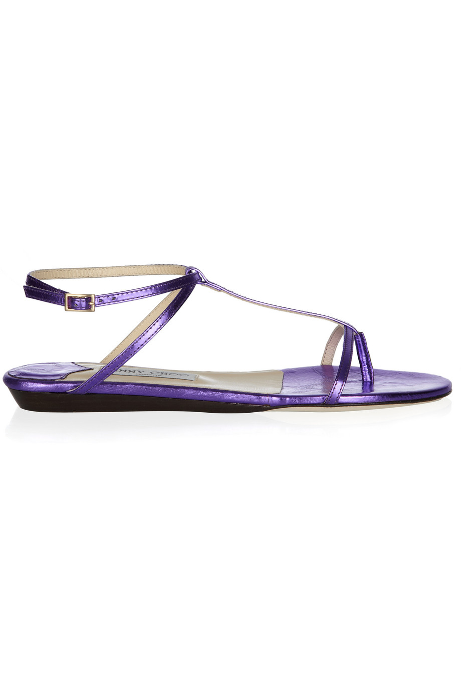 Lyst - Jimmy Choo Vernie Flat Leather Lace-up Sandal in Blue